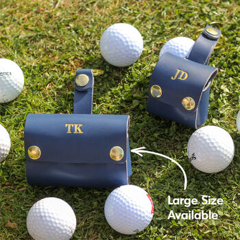 Personalised Leather Golf Ball Holder Accessory Gift, 2 of 12