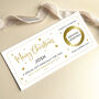 Personalised Christmas Surprise Scratch Card: Stars And Gold Circle Design, thumbnail 7 of 8