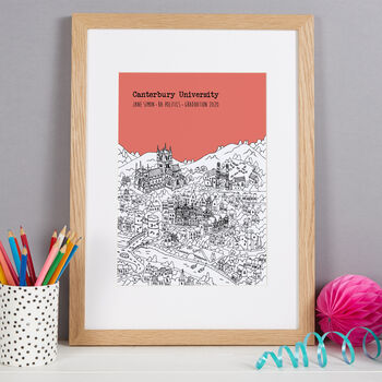 Personalised Canterbury Graduation Gift Print, 9 of 9