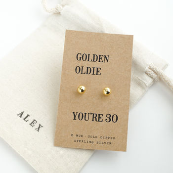 Golden Oldie Birthday Gift Earrings, 2 of 6