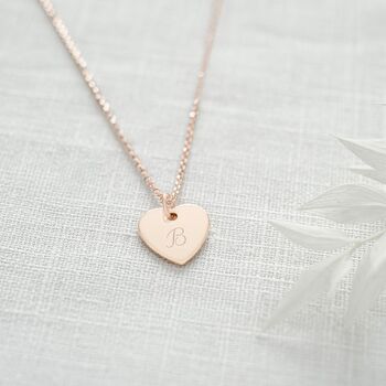 Sterling Silver Script Heart Initial Necklace, 4 of 12