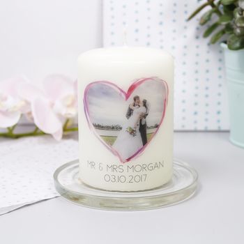 Personalised Wedding Photo Anniversary Candle, 6 of 6