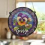 Pansy Personalised Stained Glass Effect Suncatcher, thumbnail 2 of 7