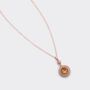 Round Citrine 18k Rose Gold Plated Necklace, thumbnail 3 of 5