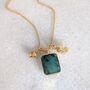 The Trio Emerald, Citrine And Charm Necklace, thumbnail 2 of 10