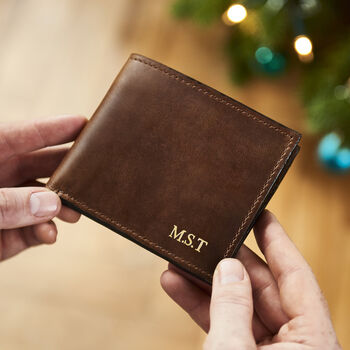 Personalised Leather Wallet With Contrast Stitch, 9 of 12