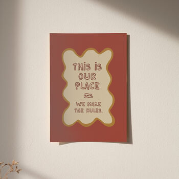 This Is Our Place House Rules Funny Typography Print, 9 of 12