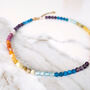 Good Vibes Rainbow Gemstone Beaded Necklace, 6mm, thumbnail 1 of 8