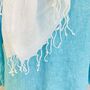White Summer Fringed Scarf, thumbnail 3 of 3