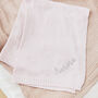 Personalised Pale Pink Heart Jacquard Baby Blanket, thumbnail 2 of 4