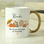 Personalised Autumn Leaves Gold Handled Mug, thumbnail 2 of 4