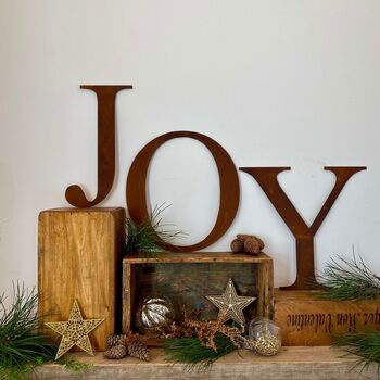 Joy Christmas Decoration For The Fireplace Or Mantle, 2 of 5