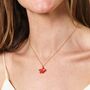 Red Goldfish Pendant Necklace In Gold, thumbnail 3 of 3
