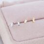 Tiny Baguette Cz Stud Earrings In Sterling Silver, thumbnail 5 of 12