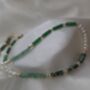Green Onyx And Aventurine Beaded Necklace With Freshwater Pearls In 18k Gold Detail, May And June Birthstone Jewellery Gift, thumbnail 2 of 6