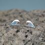 The Great Wave Sterling Silver Enamel Stud Earrings, thumbnail 2 of 11