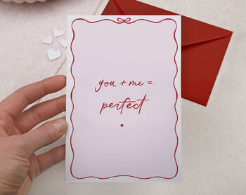 You + Me = Perfect Valentines Card For Husband Or Wife, 2 of 3