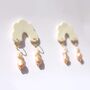 White Porcelain Scallop Edge Arch Pearl Earrings, thumbnail 3 of 3
