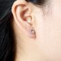 Moon And Star Sterling Silver Stud Earrings, thumbnail 2 of 7