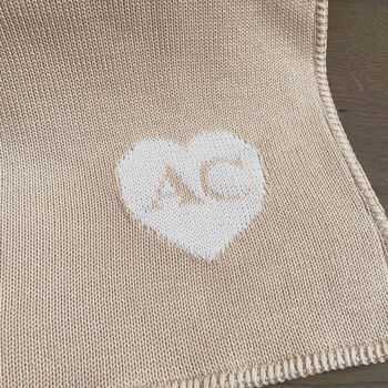 Monogrammed Heart Baby Blanket, 2 of 8