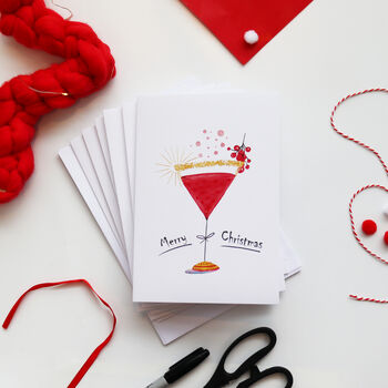 Pack Of 10 Cocktail Christmas Cards, 2 of 2