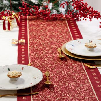 Christmas Table Place Mats Red Filigree Four Pack, 4 of 4