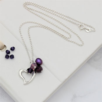 Silver Heart Necklace In Many Colours, 2 of 12