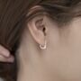 Sterling Silver Crystal Bar Huggie Hoop Earrings, thumbnail 2 of 7
