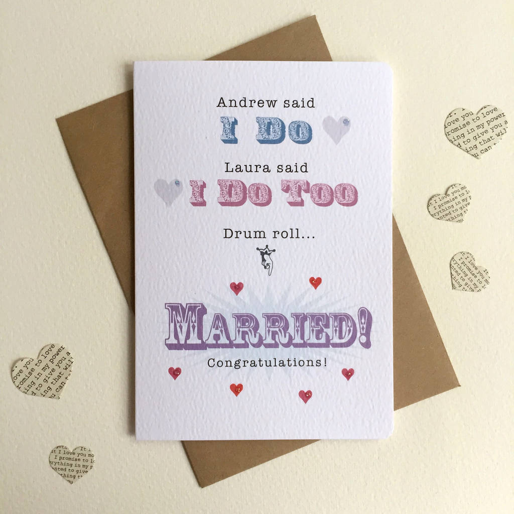 'Drum Roll…Married!' Wedding Card By arbee | notonthehighstreet.com