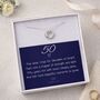 50th Birthday Sterling Silver Five Ring Pendant Necklace, thumbnail 5 of 6