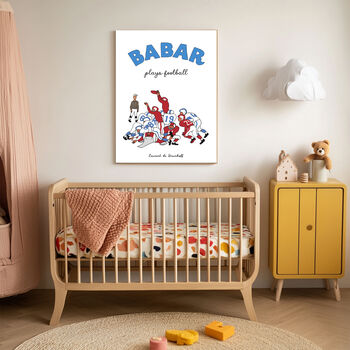 Babar Football Match Nursery Art Print, 4 of 4