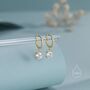 Double Prong Sparkly Cz Huggie Hoop In Sterling Silver, thumbnail 4 of 11