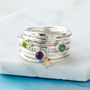 Simply Birthstone Sterling Silver Stacking Rings, thumbnail 6 of 12