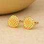 Gold Plated Sterling Silver October Birth Flower Marigold Stud Earrings, thumbnail 1 of 7