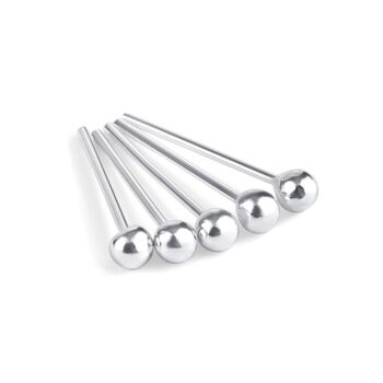 Five X Sterling Silver 2mm Ball Straight Nose Studs, 4 of 5