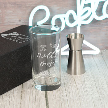 Personalised Mojito Highball Glass And Gift Set, 2 of 5