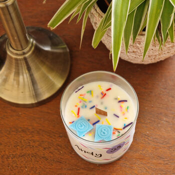 Personalised Birthday Cake Sprinkles Scented Candle, 5 of 11