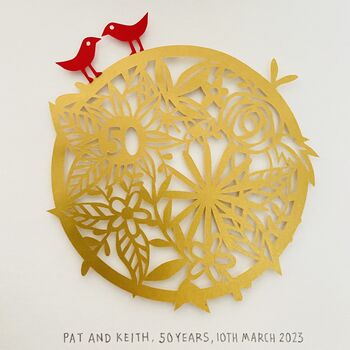 Personalised 50th Anniversary Paper Cut, 6 of 12