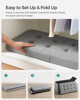 Storage Ottoman Flipping Lid Foldable Storage Bench, 7 of 8