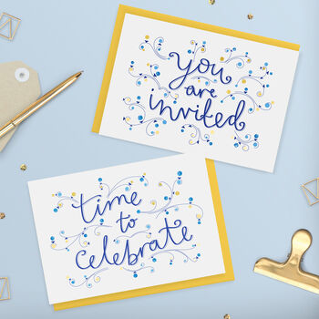 Gold Foil Celebration Invitation Card, 2 of 2