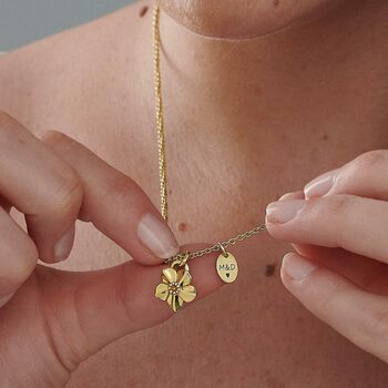 Everlasting Memory Forget Me Not Gold Plated Necklace, 2 of 8