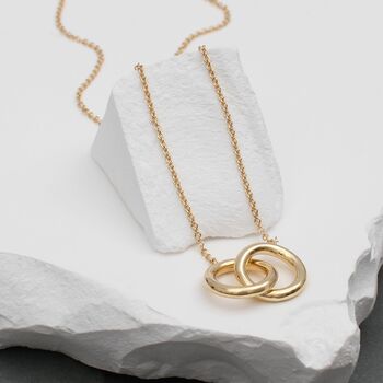 9ct Yellow Gold Linked Rings Necklace, 3 of 3