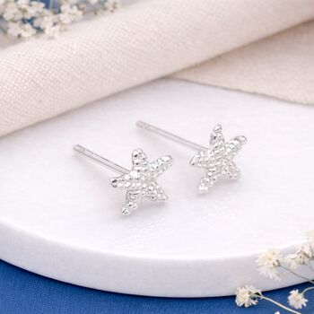 Sterling Silver Starfish Stud Earrings – 7mm, 2 of 6