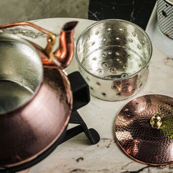 Handmade Copper Herbal Tea Kettle, Solid Copper 1500 Ml, 4 of 7