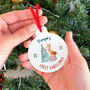 Personalised First Christmas Metal Ornament With Name, thumbnail 4 of 5