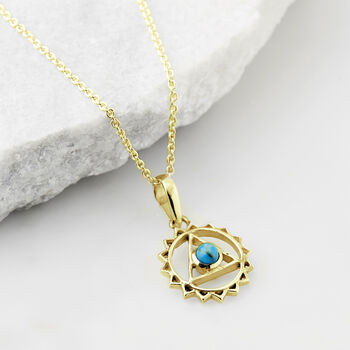 Throat Chakra Turquoise Necklace Silver / Gold Plated, 2 of 12