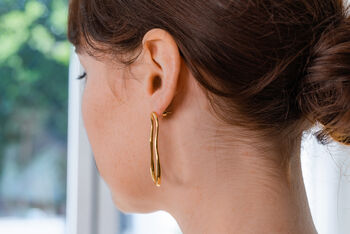 Gold Vermeil Lava Earrings, 4 of 5