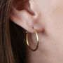 18ct Gold Plated Polished Hoop Earrings, thumbnail 1 of 7
