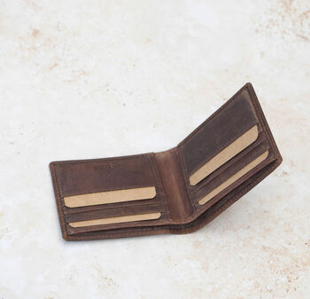 Cheatah Design Men's Bifold Leather Wallet, 3 of 4