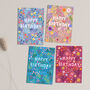 A Pack Of Four Floral Birthday Cards For Women, thumbnail 1 of 6